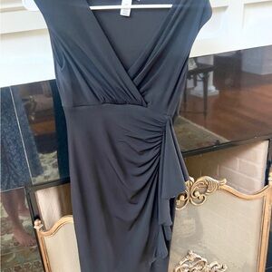 White House Black Market Black Ruched Asymmetrical Sheath Dress